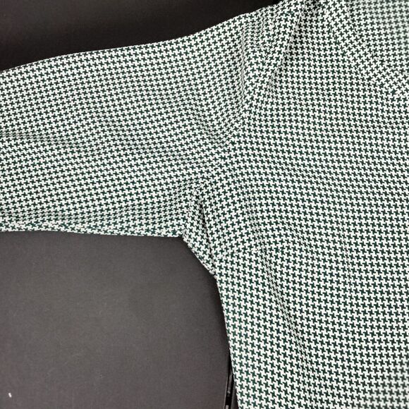 Talbots Blouse Womens 2X Green Houndstooth Long Sleeves Lightweight Button Up - Picture 8 of 12